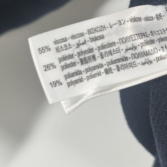 Zara Mock Neck Navy Blue Sweater Zipper Stripe Sz S - Picture 4 of 4